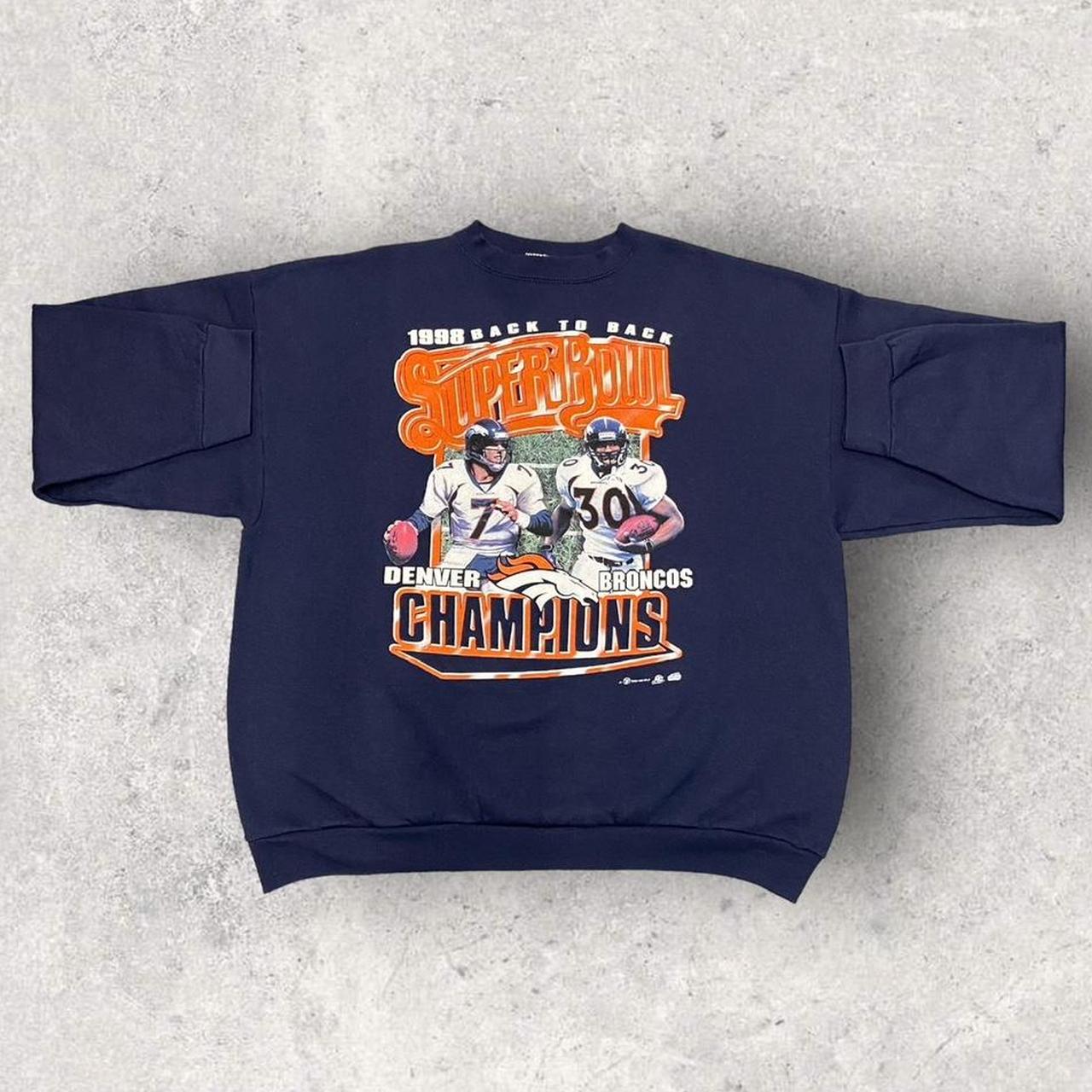 Vintage 90s USA Denver Broncos NFL American Football Super Bowl promotional sweatshirt