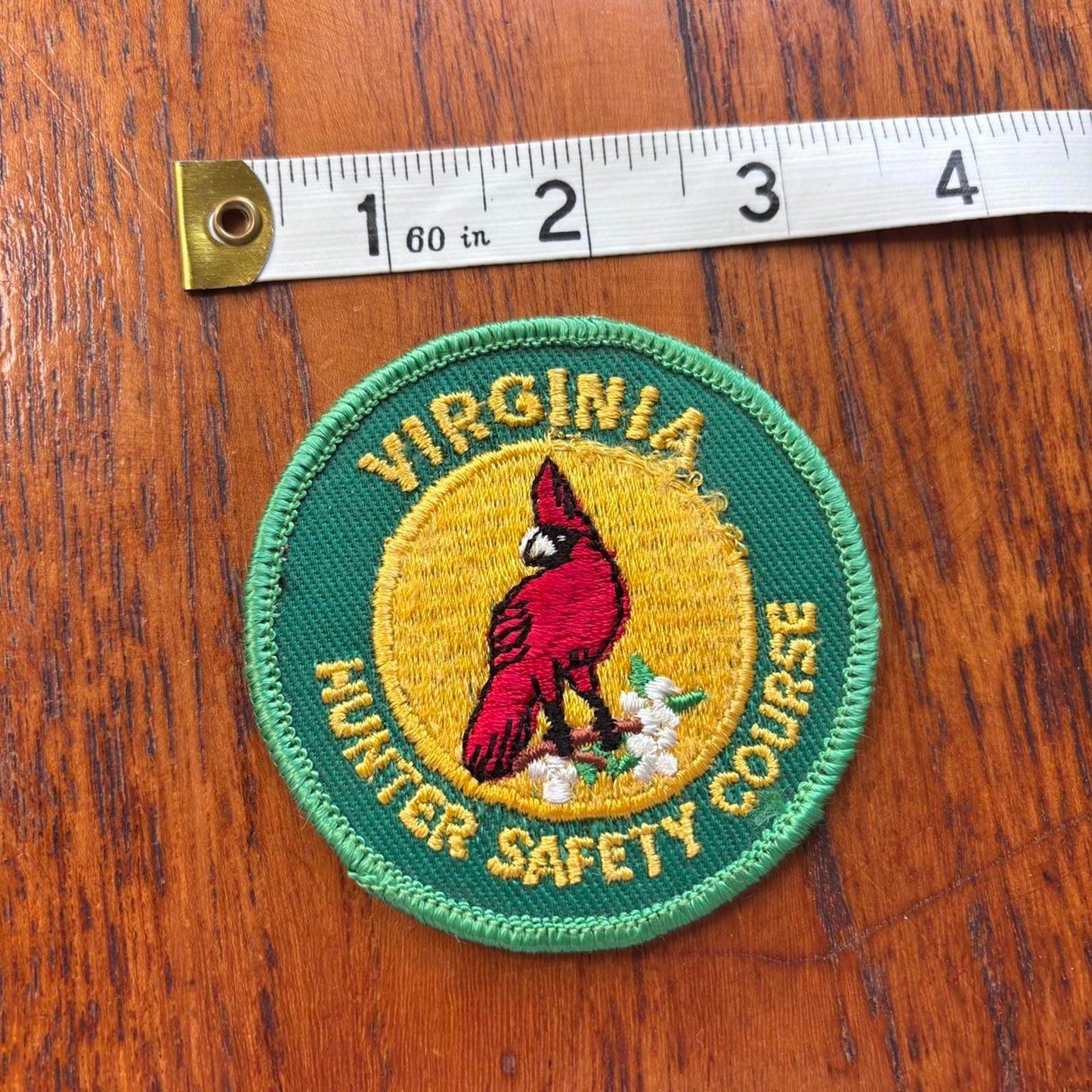 Vintage 90s USA Virginia hunter safety course nature wildlife embroidered patch