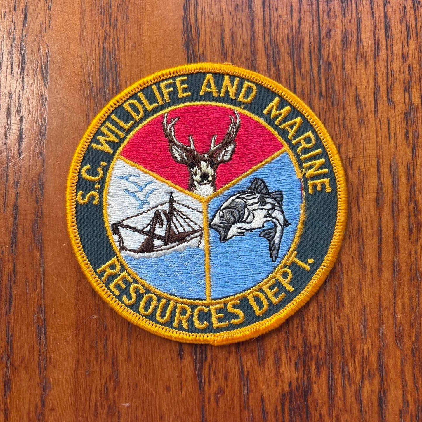 Vintage 90s USA South Carolina wildlife and marine department embroidered patch