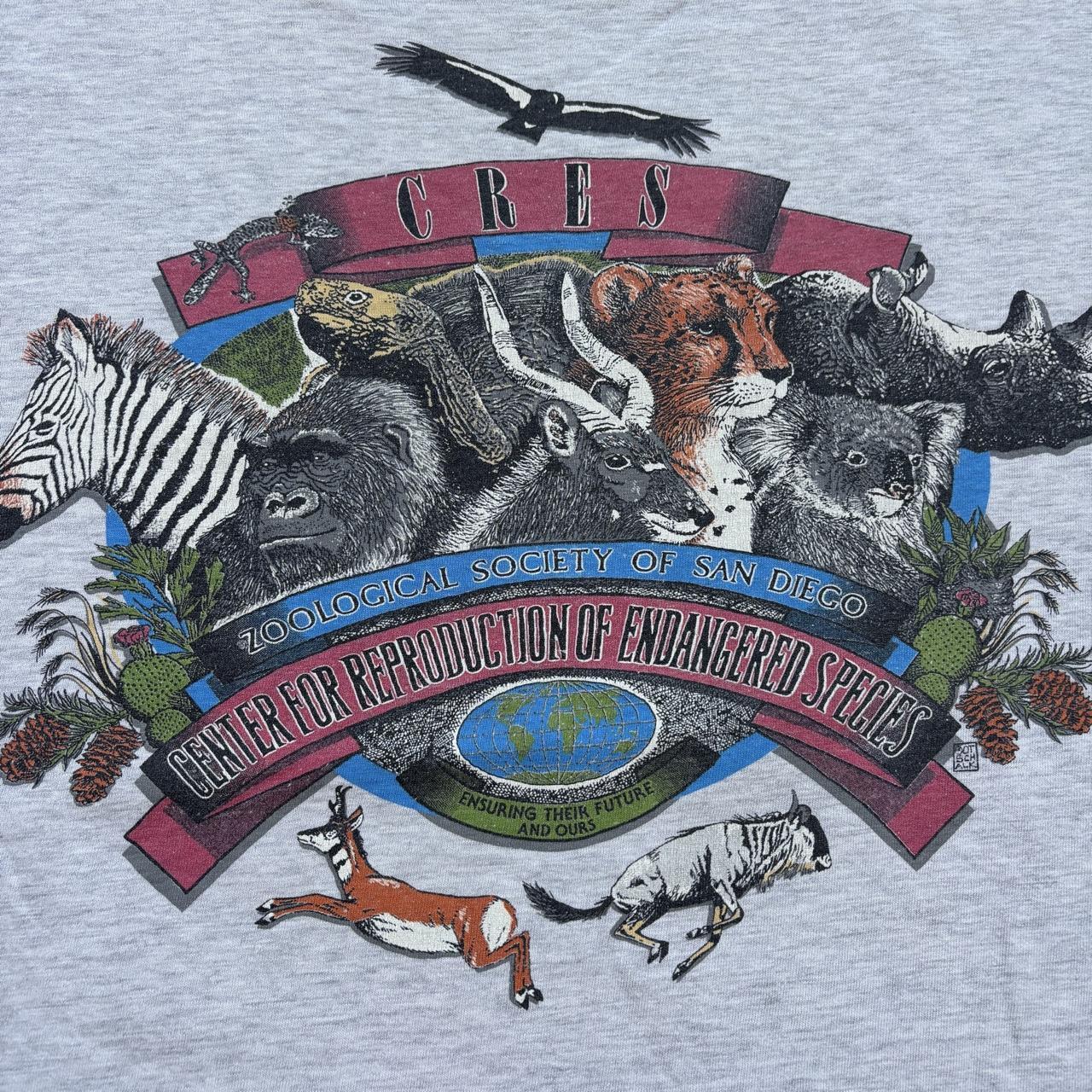 Vintage 90s USA Zoo of San Diego endangered species nature wildlife t-shirt