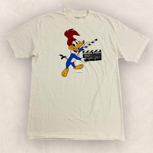 Vintage 80s USA Universal Studios woody woodpecker theme park movie studio graphic t-shirt