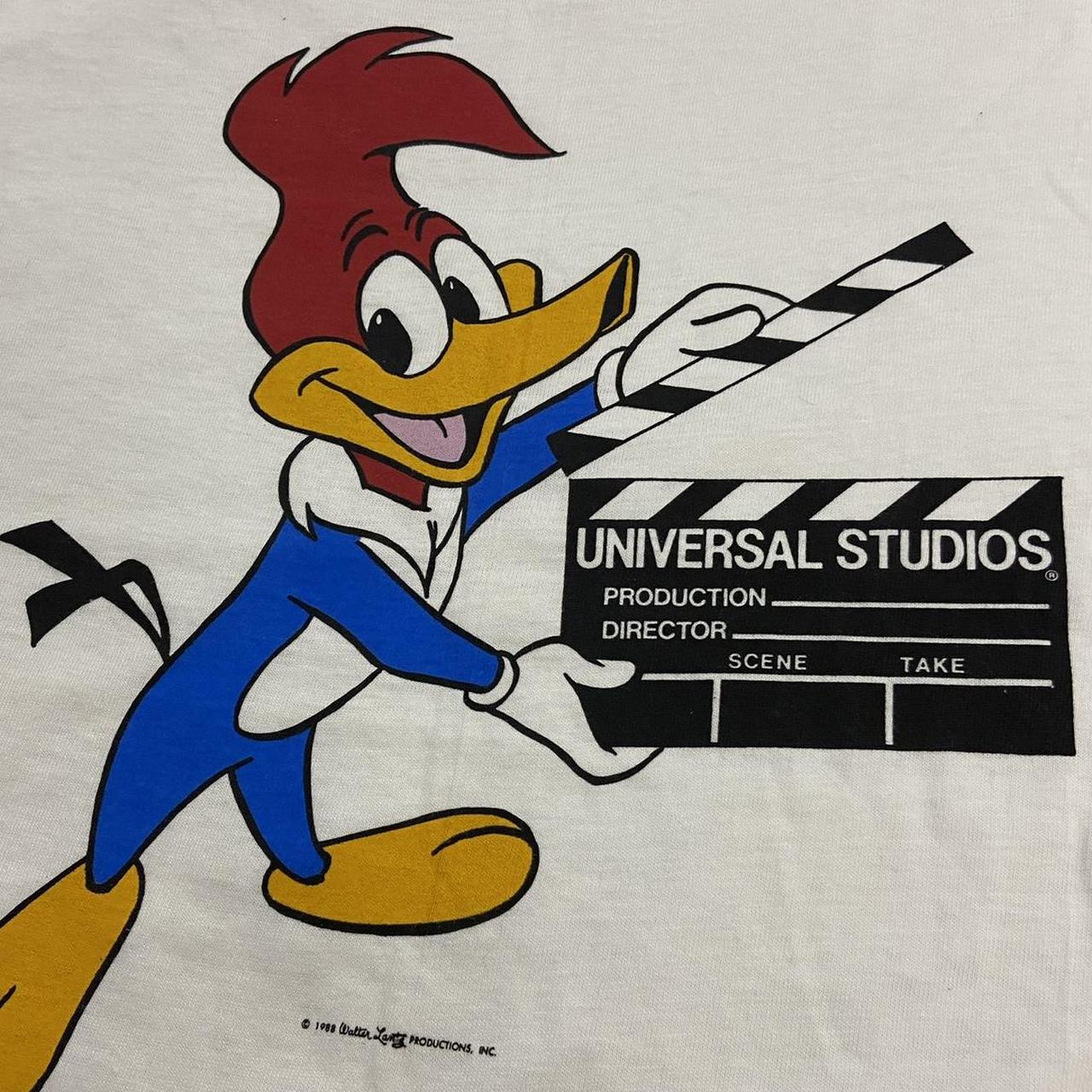 Vintage 80s USA Universal Studios woody woodpecker theme park movie studio graphic t-shirt