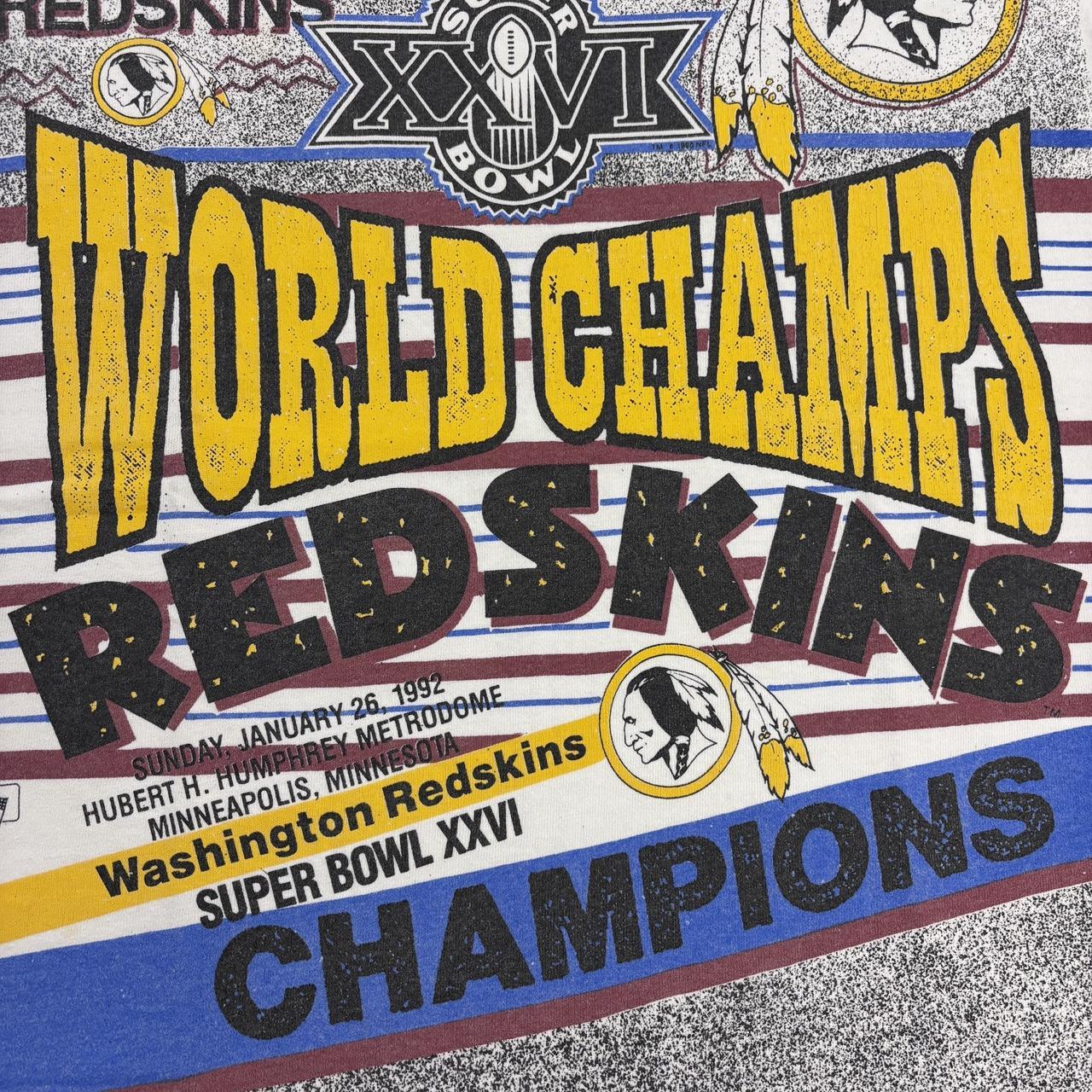Vintage 90s USA Washington Redskins Super Bowl 26 Champions NFL American Football t-shirt
