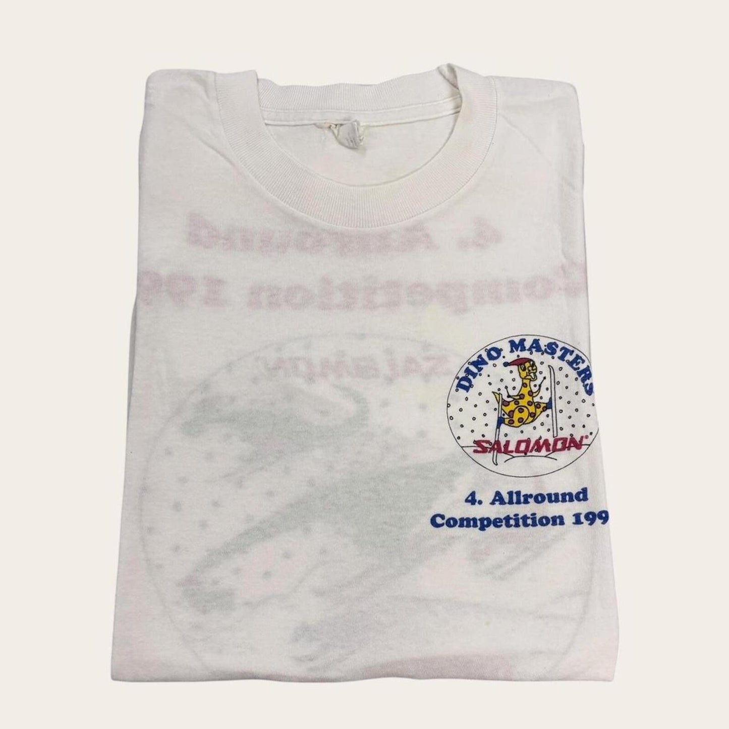 Vintage 90s Salomon dino masters completion winter snow sports skiing t-shirt