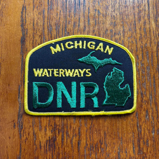 Vintage 90s USA Michigan waterways natural resources large embroidered patch
