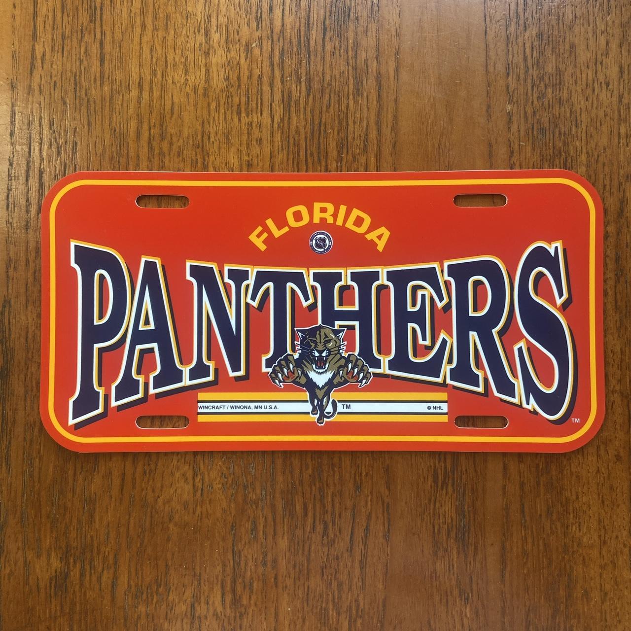 Vintage 90s USA Florida Panthers NHL ice hockey promotional American license plate