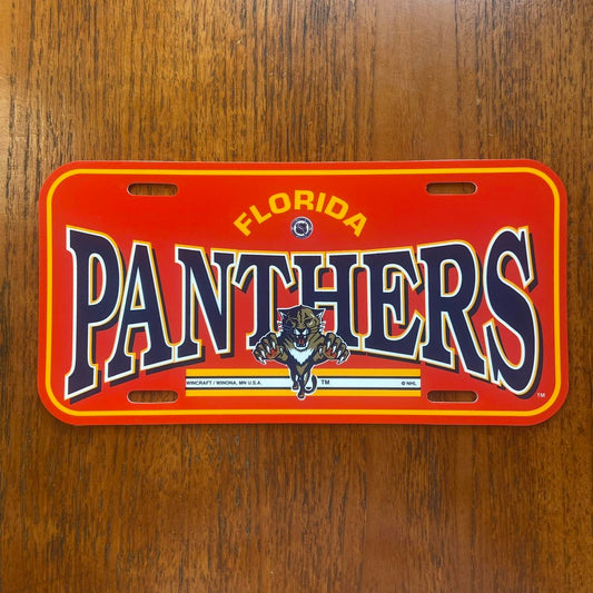 Vintage 90s USA Florida Panthers NHL ice hockey promotional American license plate