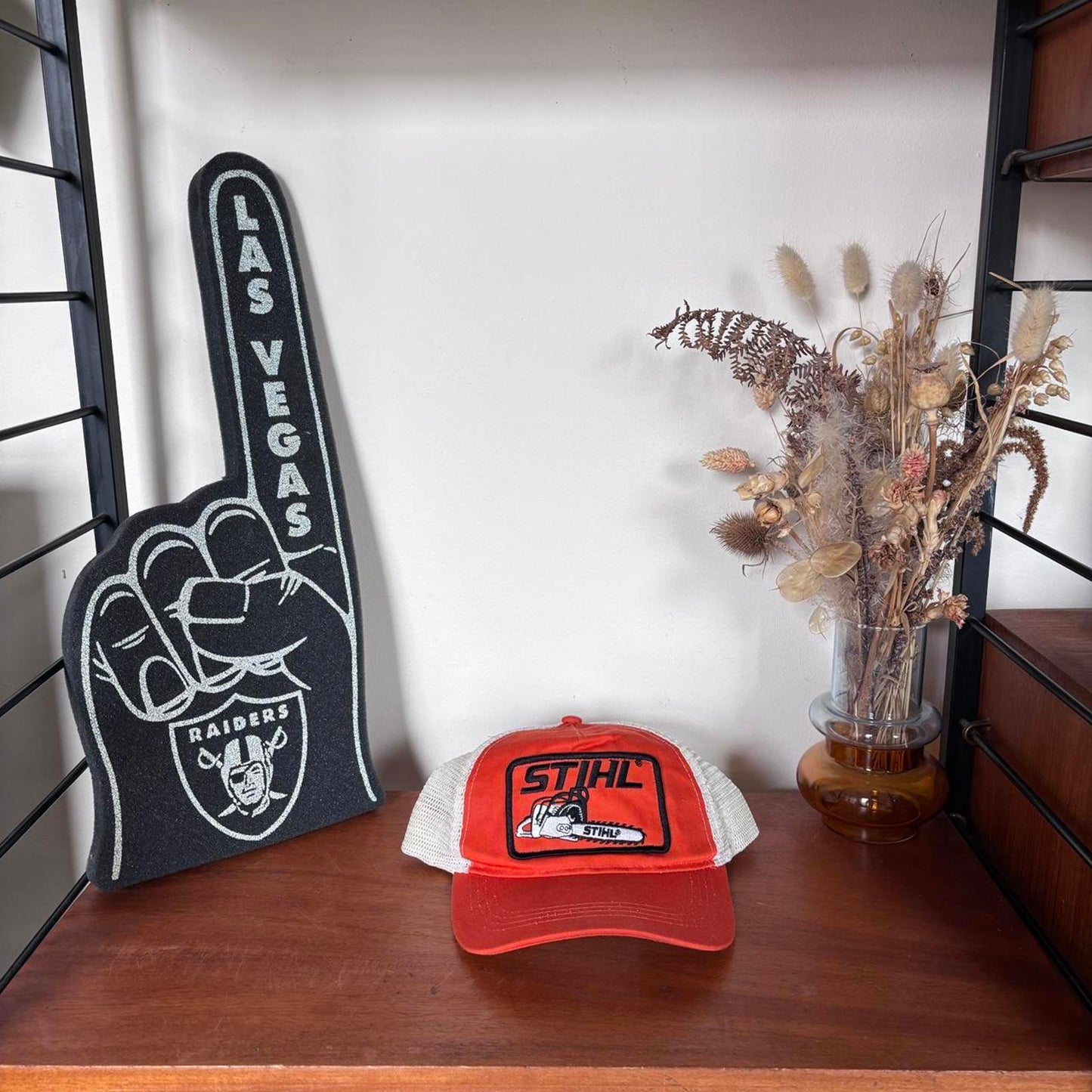 Vintage Y2K Stihl chainsaw construction workwear graphic trucker cap