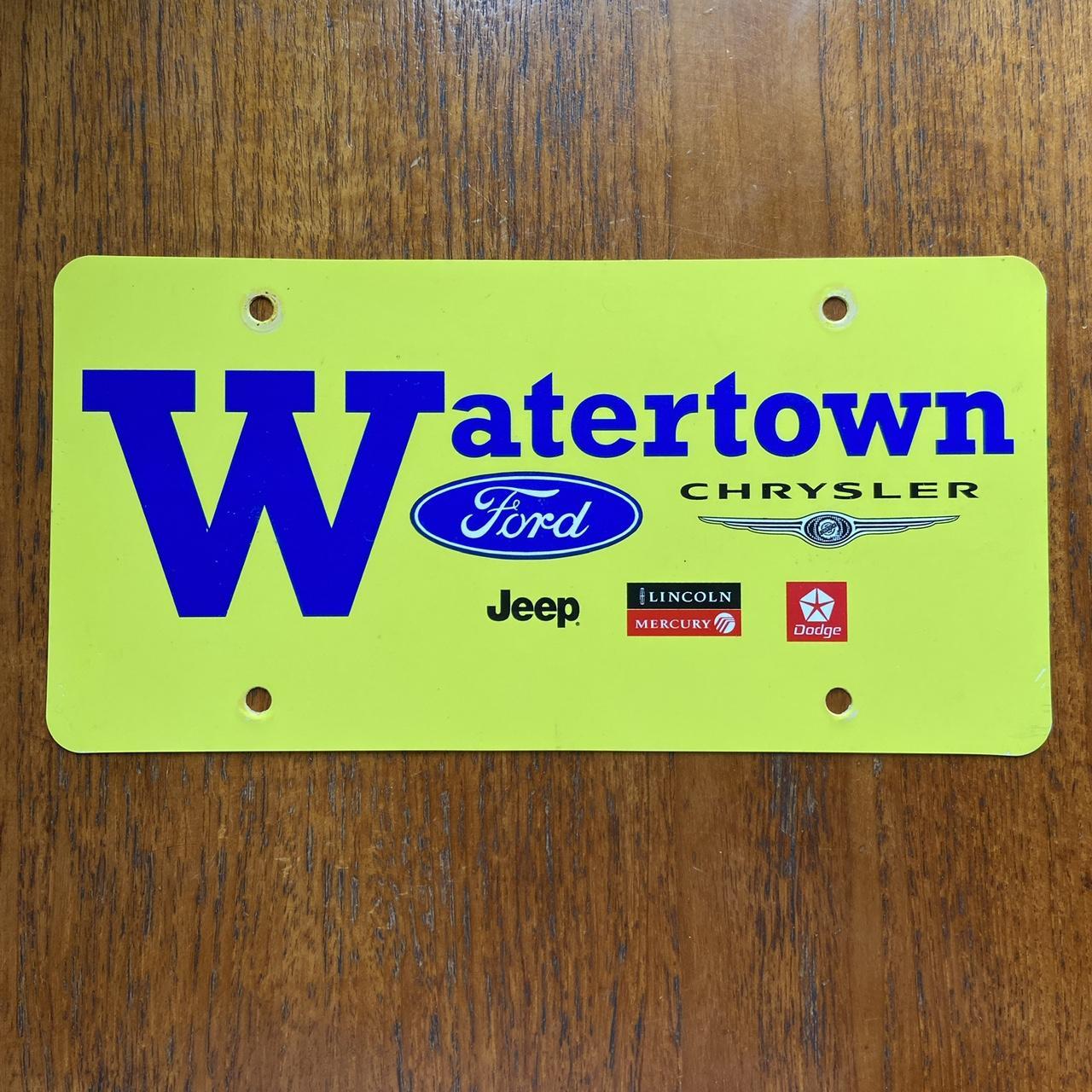 Vintage 90s USA Watertown Chrysler Ford dealership South Dakota automobile American license plate