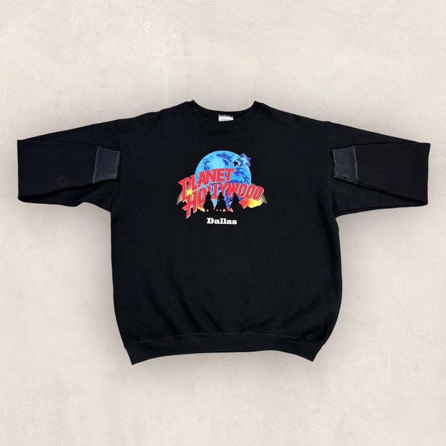 Vintage 90s USA Planet Hollywood Dallas Texas bar restaurant graphic sweatshirt