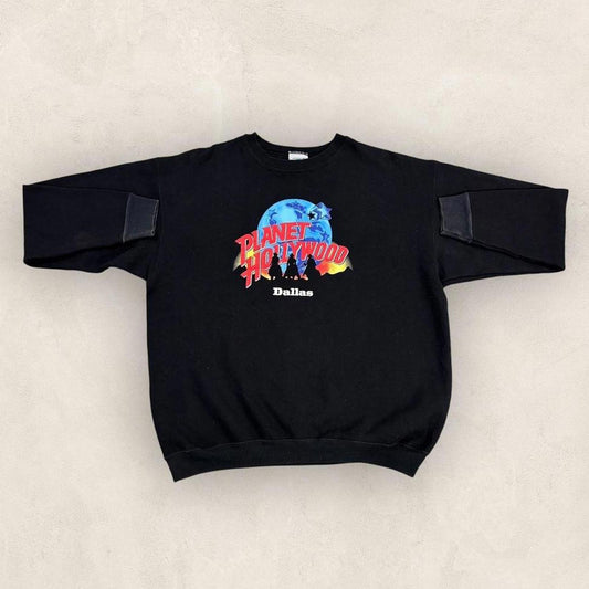 Vintage 90s USA Planet Hollywood Dallas Texas bar restaurant graphic sweatshirt