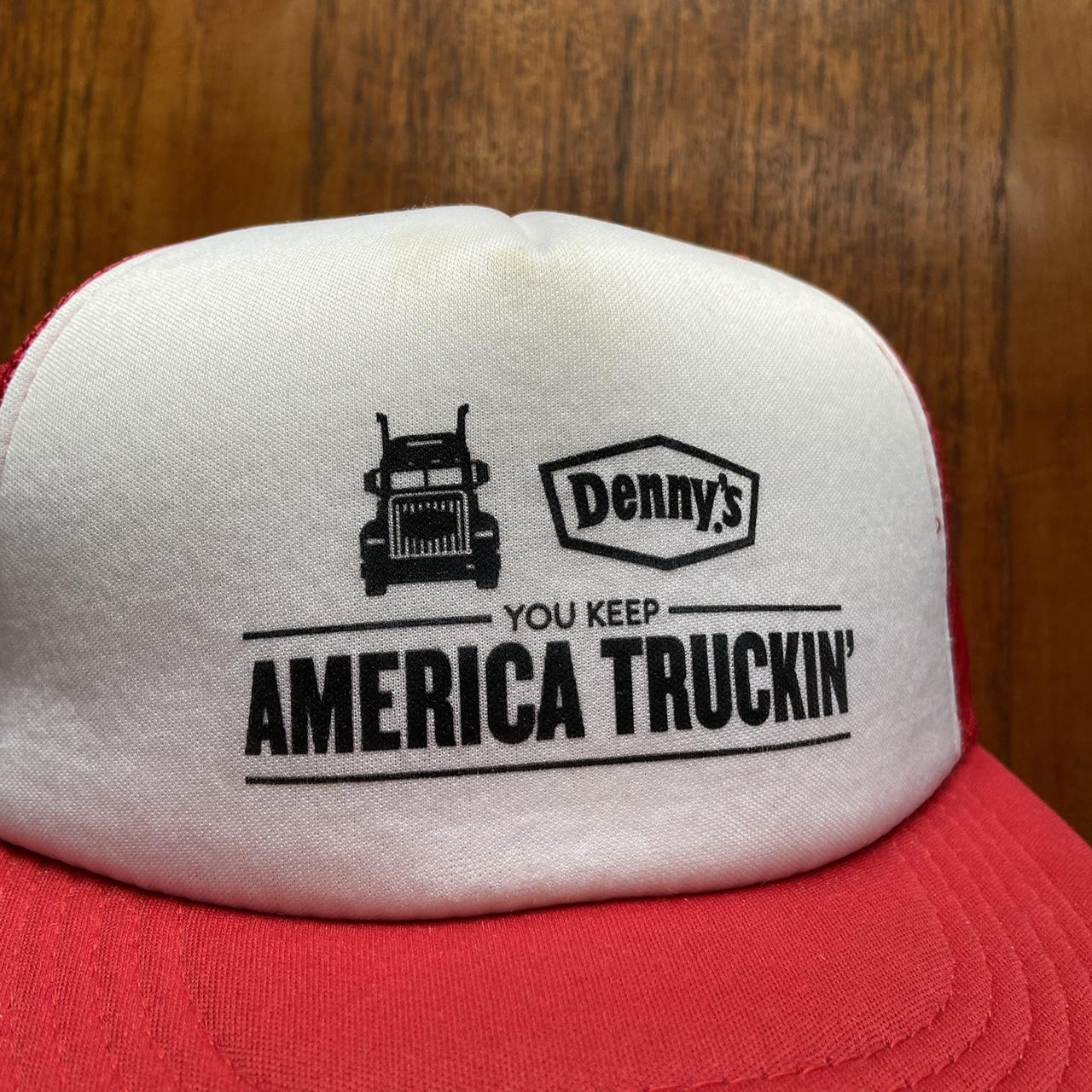 Vintage 2000s Y2K Denny’s restaurant American truckers graphic trucker cap