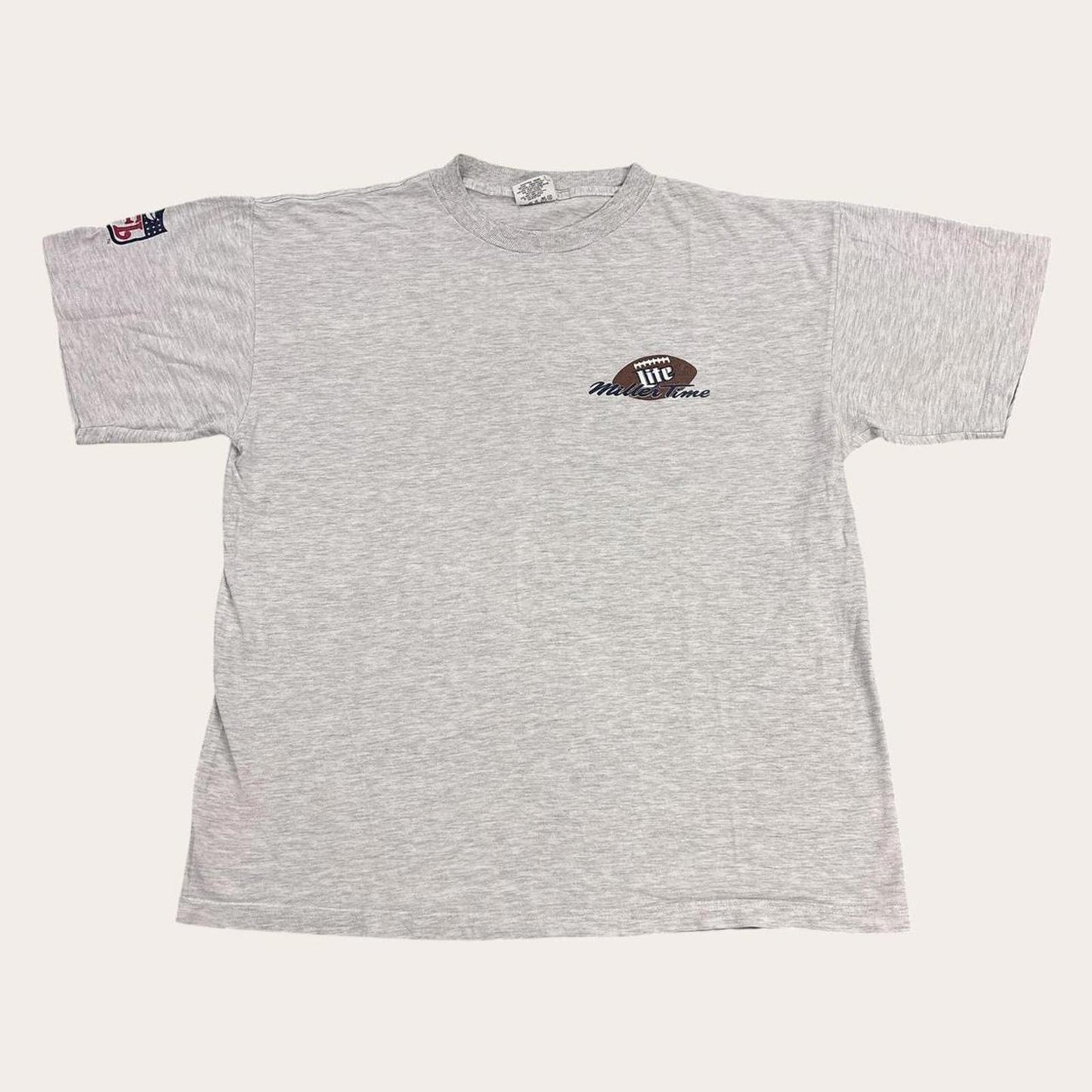 Vintage 90s USA Miller Lite beer time NFL American Football Norfolk live t-shirt