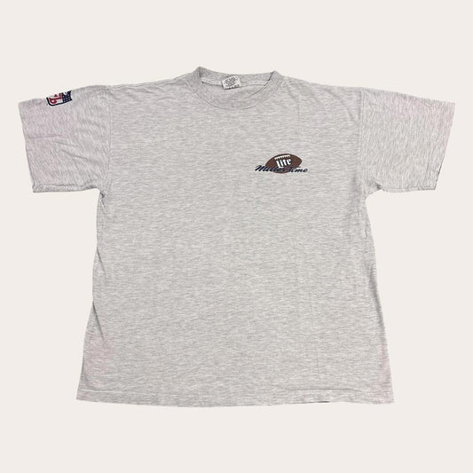 Vintage 90s USA Miller Lite beer time NFL American Football Norfolk live t-shirt