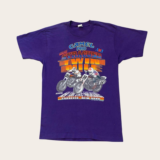 Vintage 90s Camel cigarettes motorcycle Syracuse twin mile motorsport t-shirt