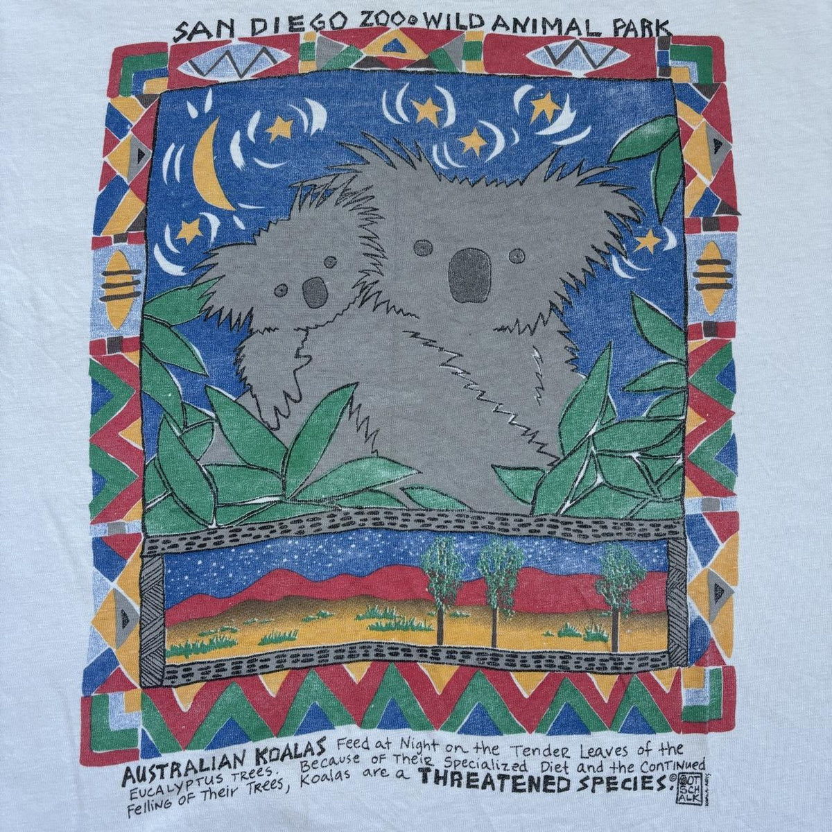 Vintage 90s USA San Diego zoo Australian koalas nature wildlife t-shirt