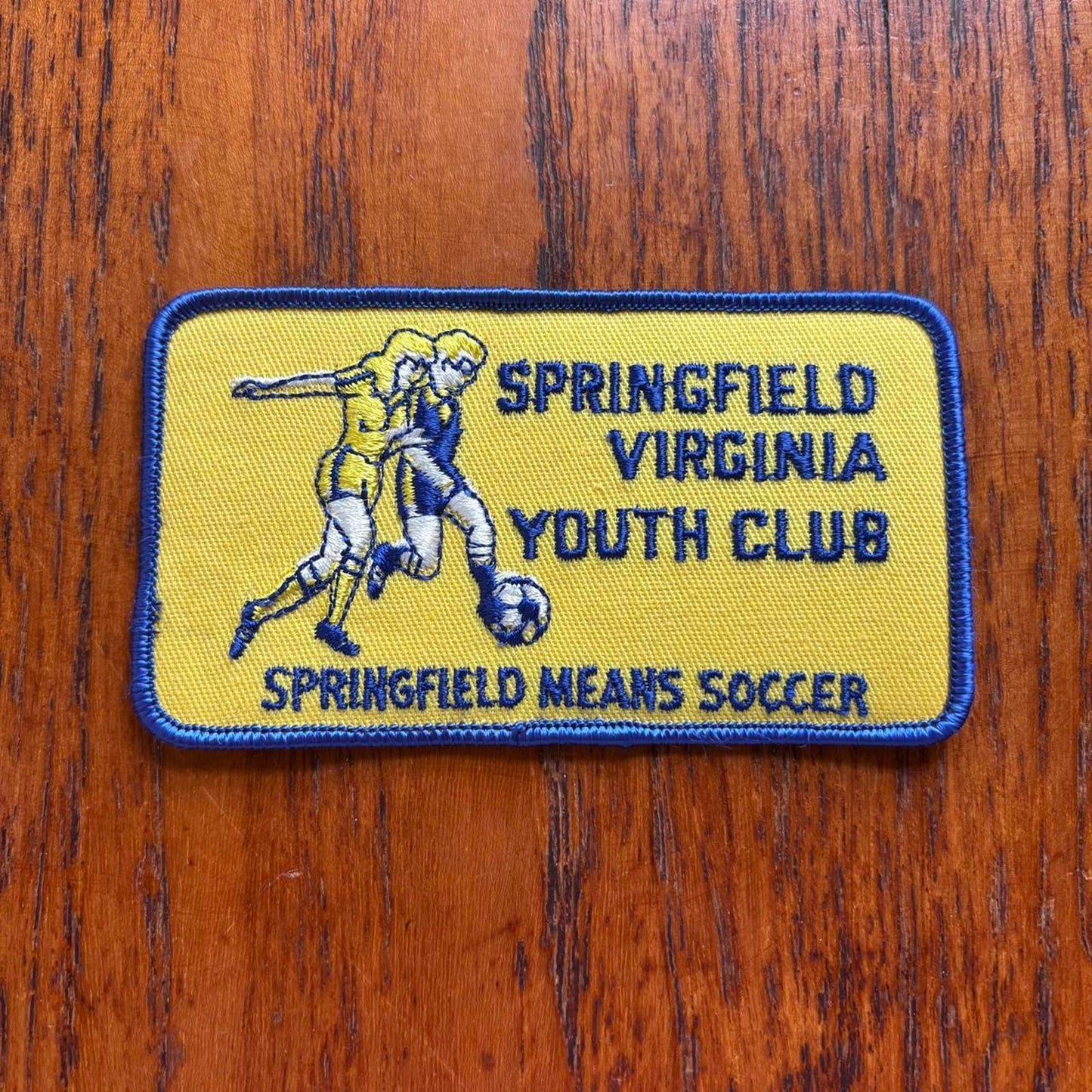 Vintage 90s Springfield Virginia youth club soccer football embroidered patch