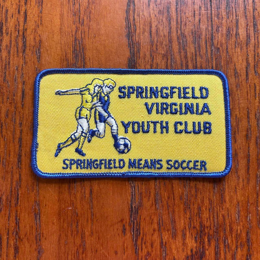 Vintage 90s Springfield Virginia youth club soccer football embroidered patch