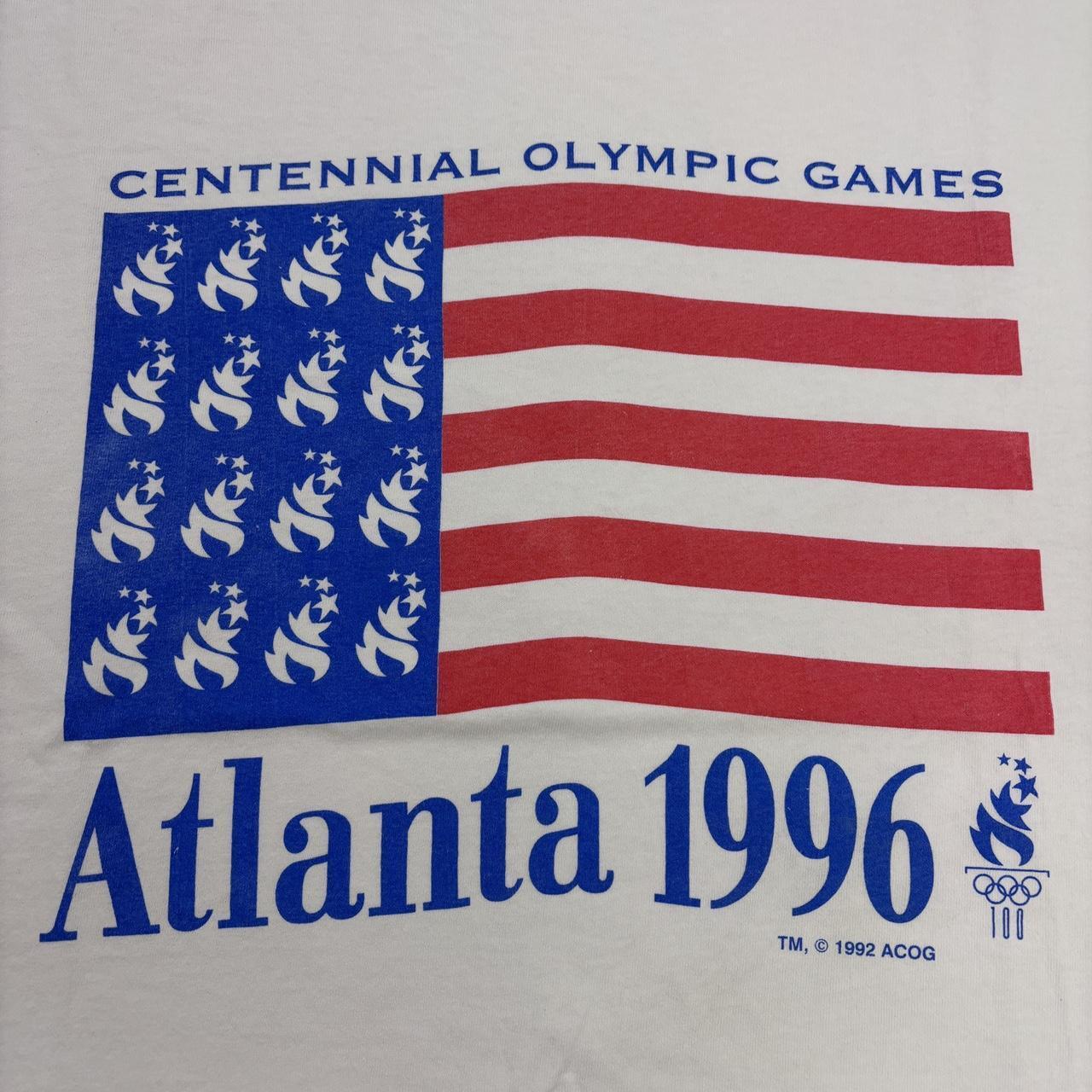 Vintage 90s USA Atlanta Olympics summer games athletics flag graphic t-shirt