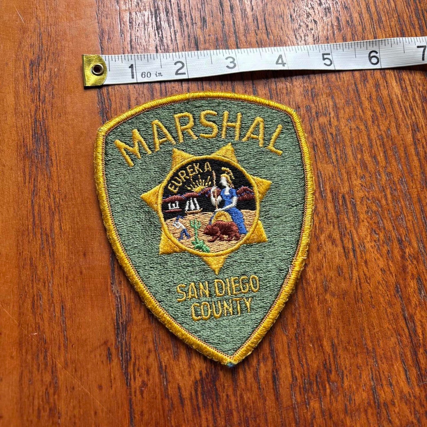 Vintage 90s USA San Diego county marshal sheriff large embroidered patch