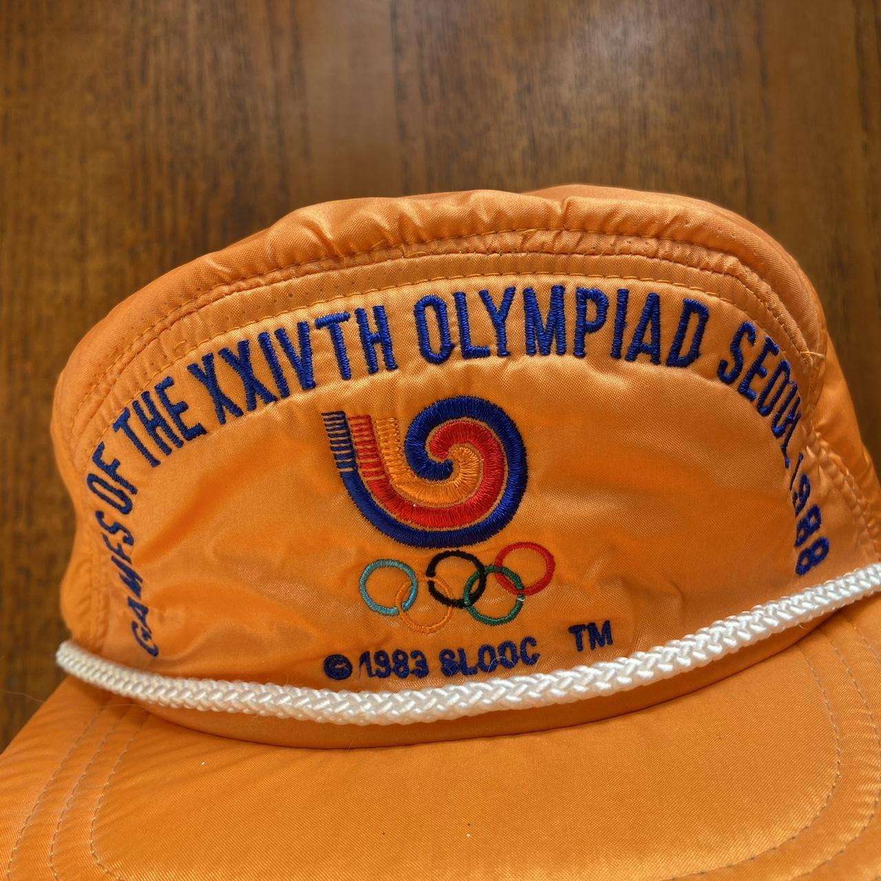 Vintage 80s Seoul Olympics South Korea summer games athletics nylon cap