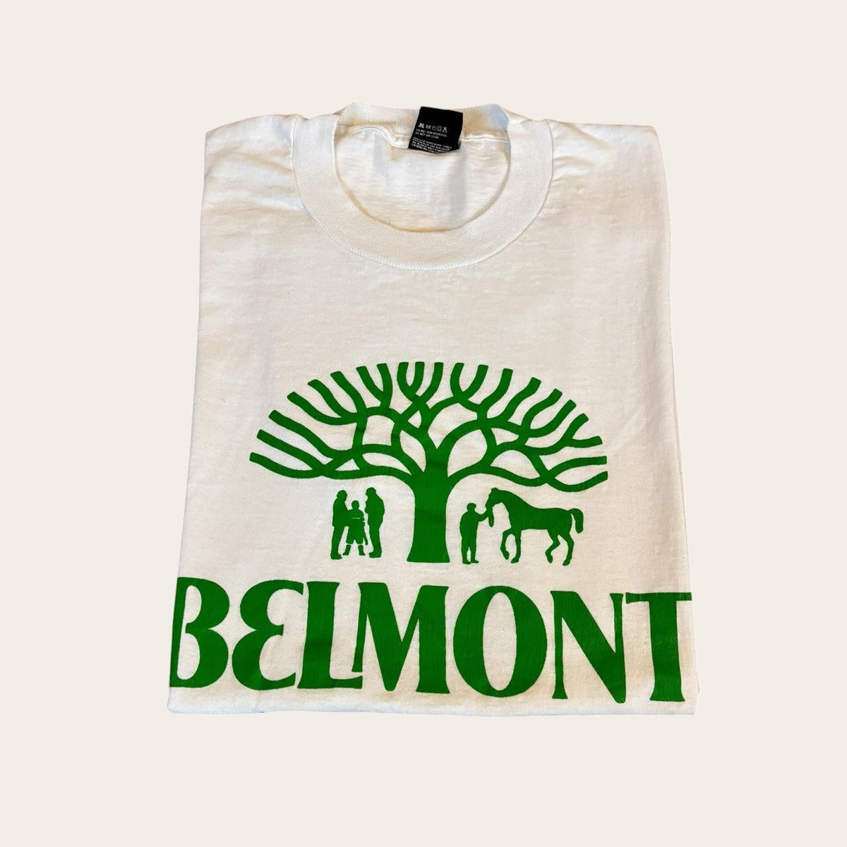Vintage 80s USA Belmont Park horse racing track New York State t-shirt