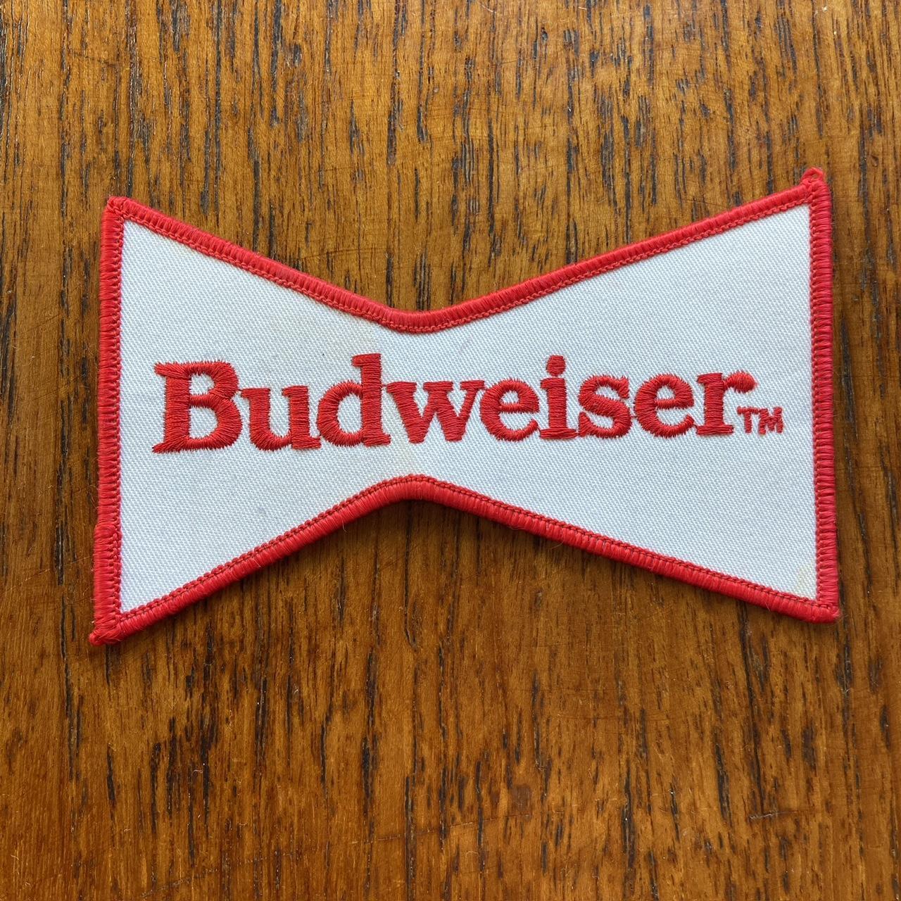 Vintage 80s USA patch Budweiser beer alcohol embroidered sew on badge