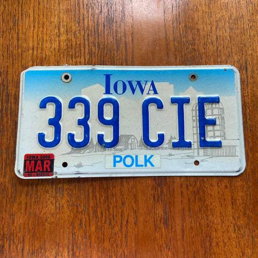 Vintage 2000s Iowa Des Moines American license plate