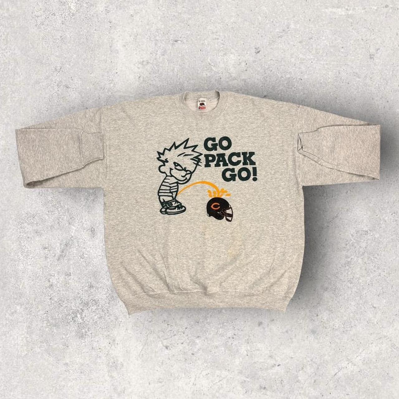 Vintage 90s USA Calvin and Hobbes Green Bay Packers NFL American Football graphic sweatshirt