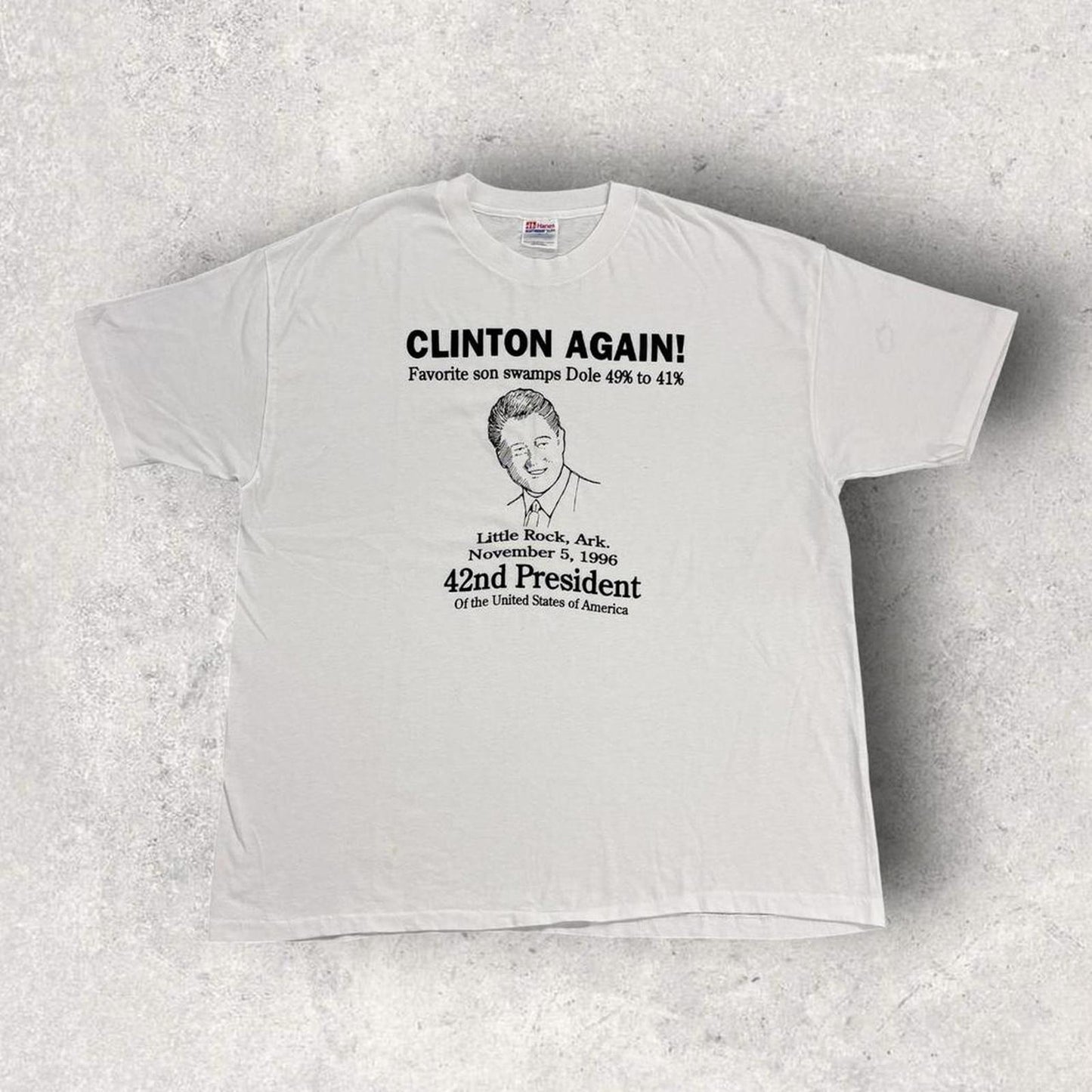 Vintage 90s USA Bill Clinton 42nd President Democratic Party graphic t-shirt