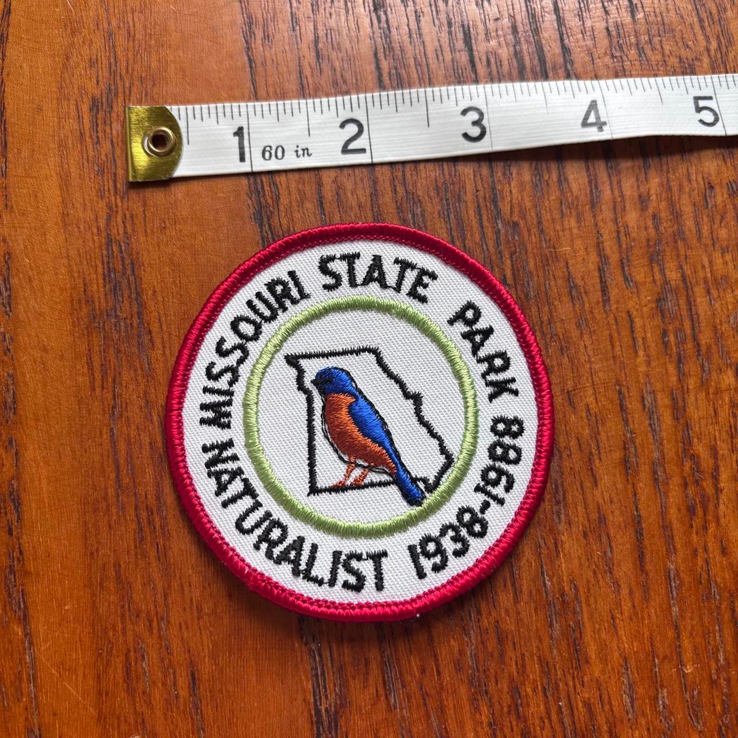 Vintage 80s USA Missouri state park naturalist embroidered patch