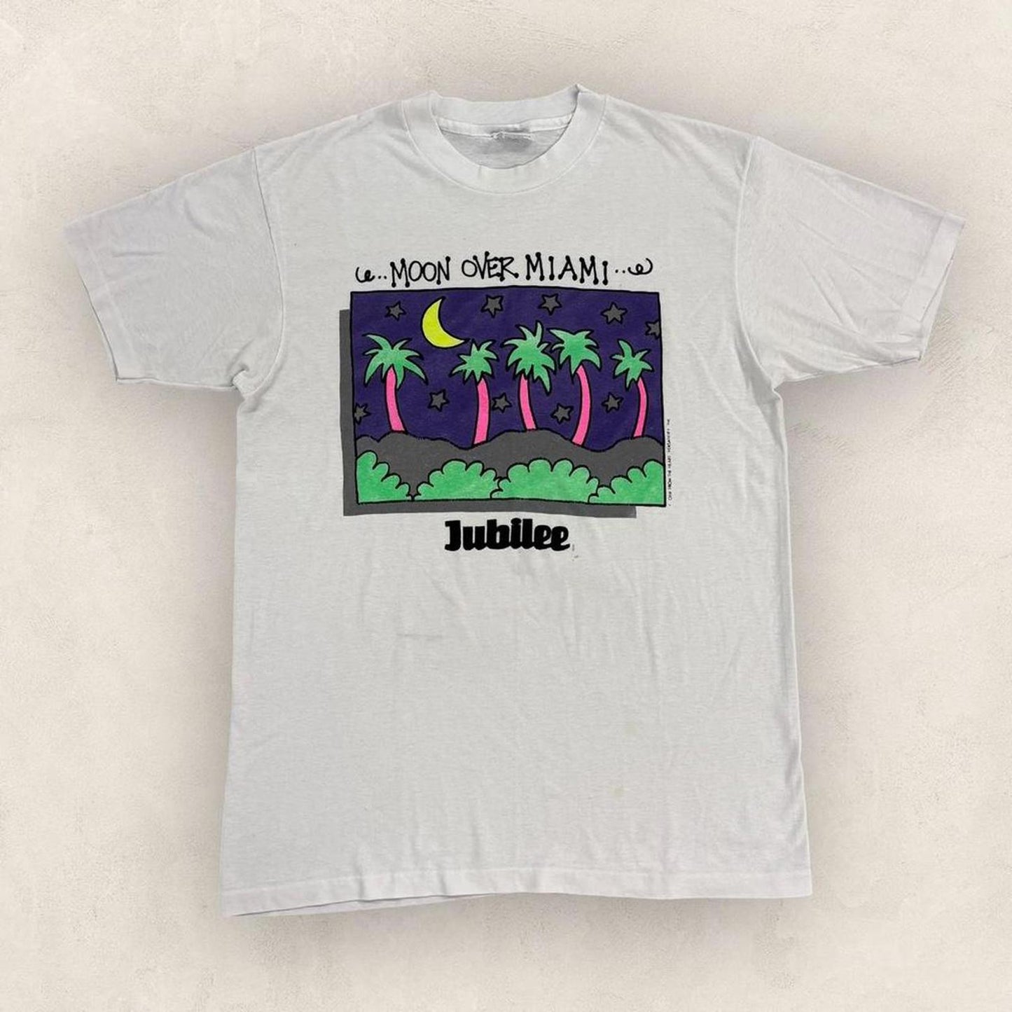Vintage 90s USA moon over Miami Florida Jubilee souvenir t-shirt