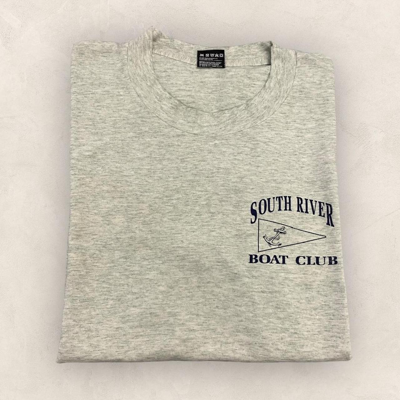 Vintage 90s USA South River boat club tiki bar New Jersey yacht sailing graphic t-shirt