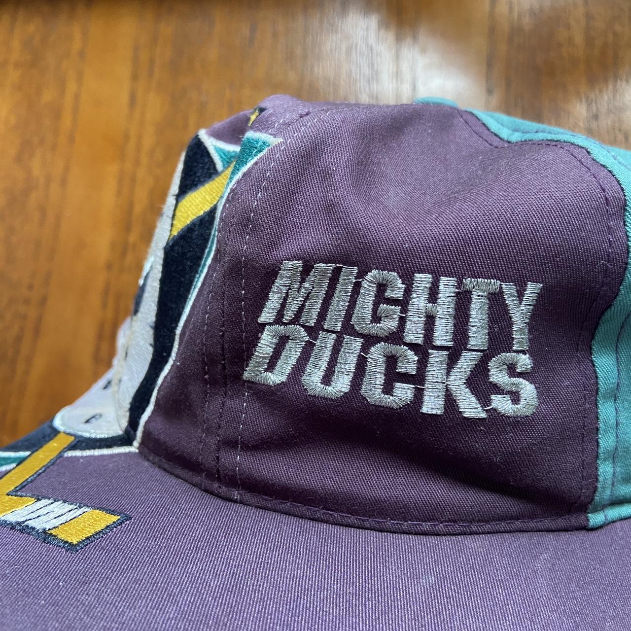 Vintage 90s USA Mighty Ducks Anaheim California NHL ice hockey promotional graphic cap