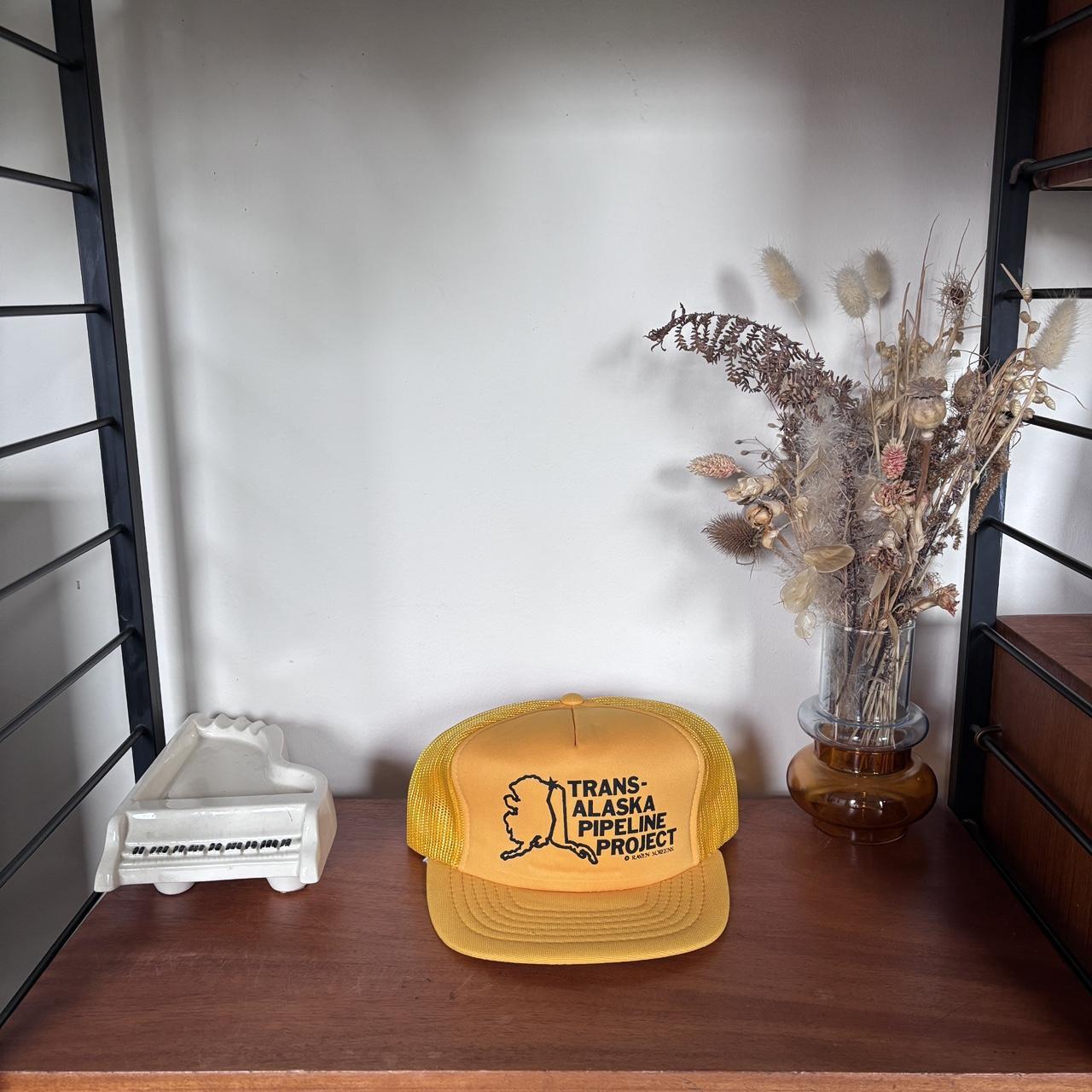 Vintage 90s USA Trans Alaska pipeline project graphic trucker cap