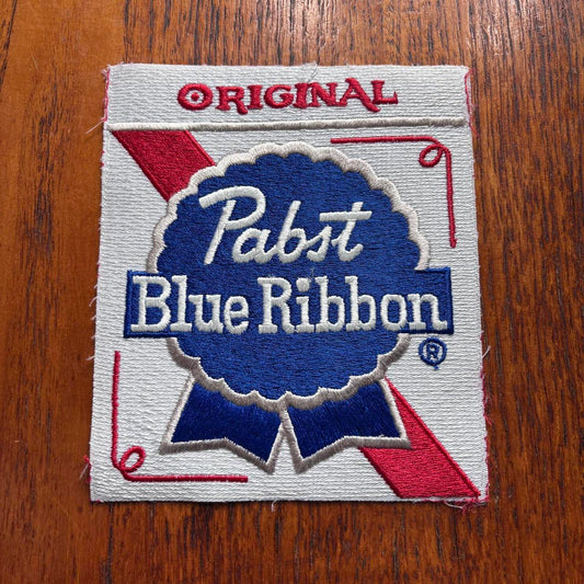 Vintage 90s USA Pabst beer blue ribbon alcohol large embroidered patch