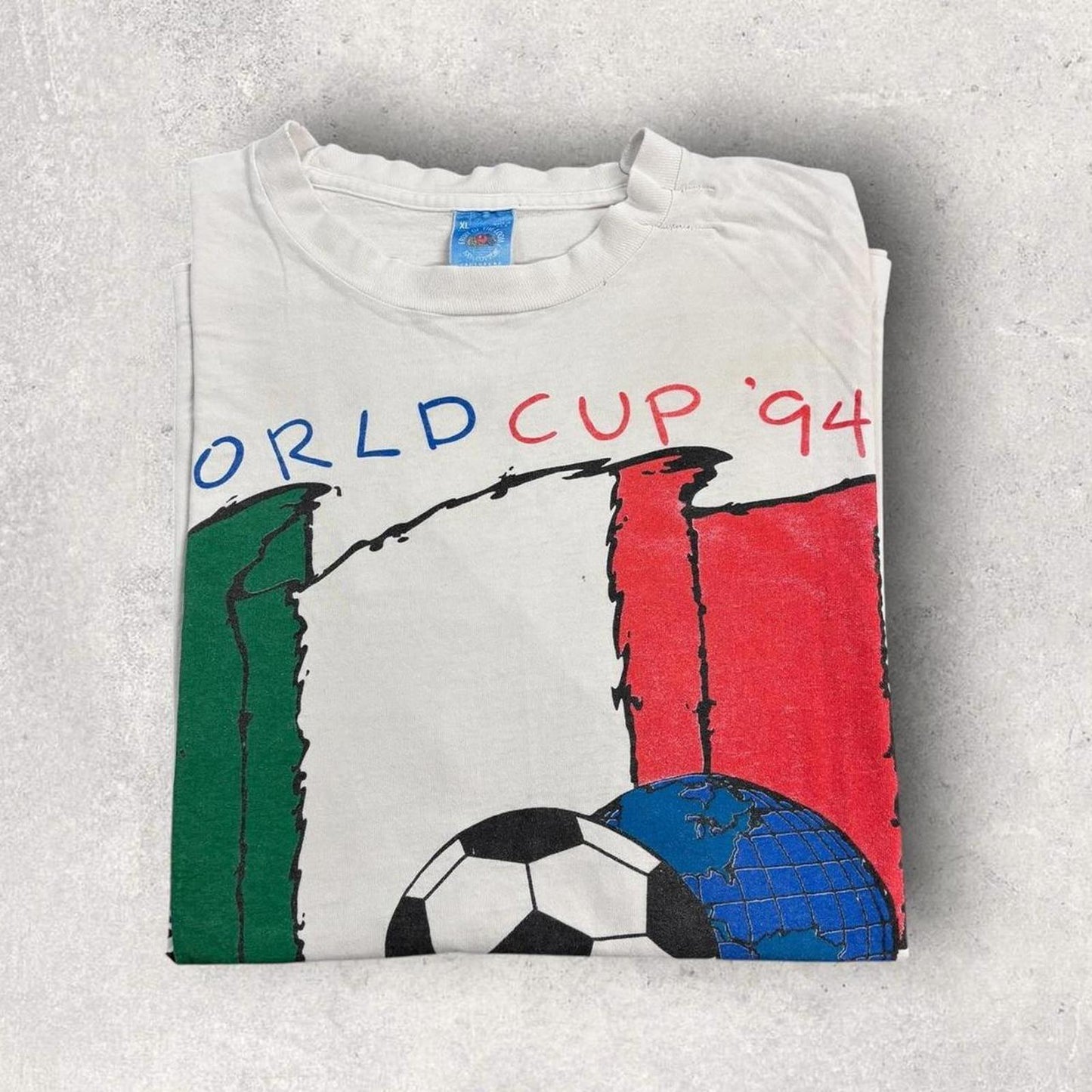 Vintage 90s USA World Cup 94 football tournament Team Italy promotional t-shirt
