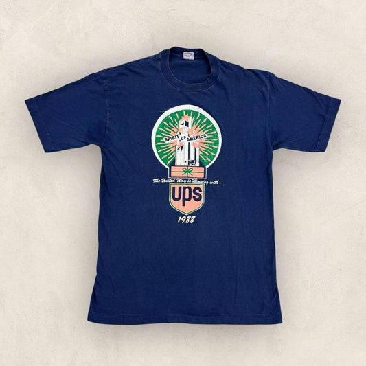 Vintage 80s UPS United Postal Service transportation graphic t-shirt