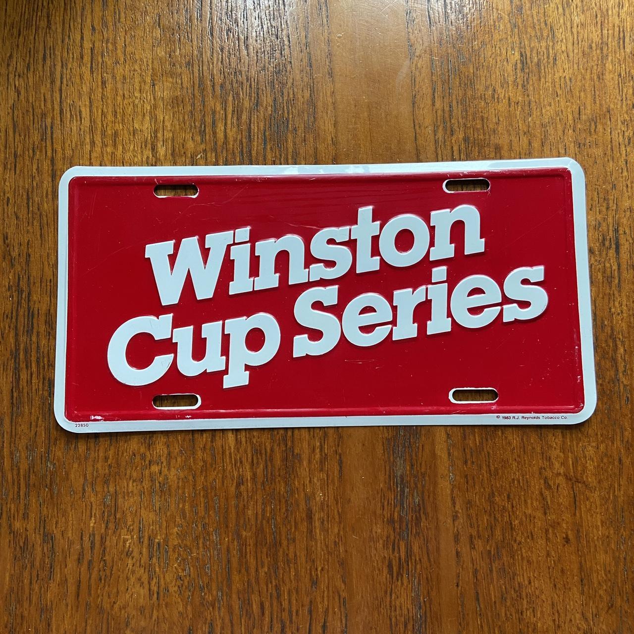 Vintage 80s USA NASCAR Winston Cup Series motorsport promotional American license plate