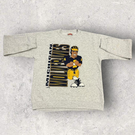 Vintage 90s USA Michigan Wolverines American Football university varsity graphic sweatshirt