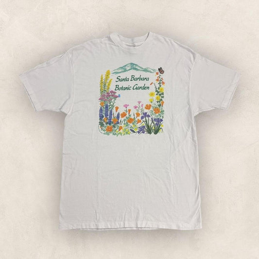 Vintage 90s USA Santa Barbara botanic garden flower nature graphic t-shirt