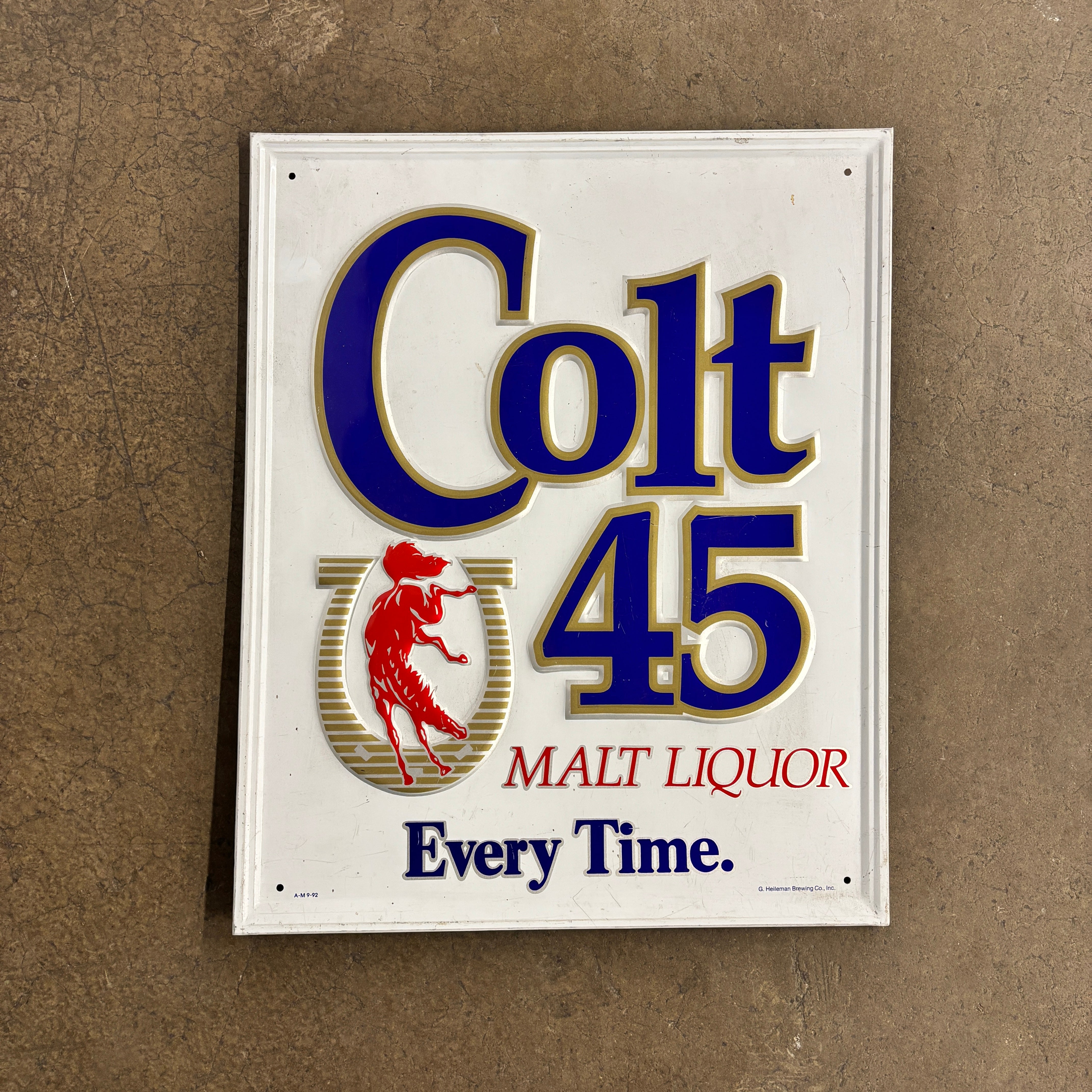Vintage 90s USA Colt 45 Malt Liquor Metal Beer Sign – Maple Leaf Vintage