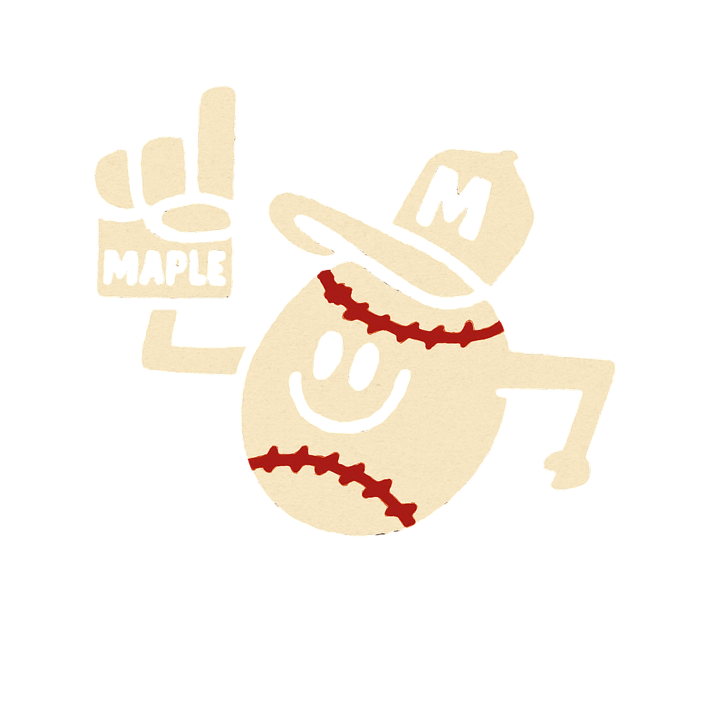 Maple Leaf Vintage Baseball Mascot