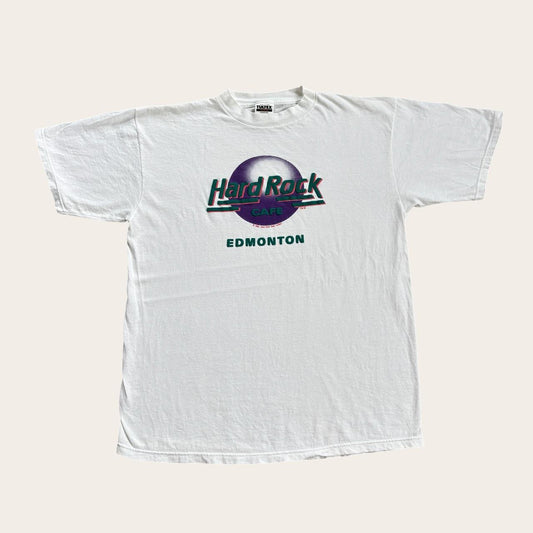 Vintage 80s Hard Rock Cafe Edmonton Canada bar restaurant t-shirt