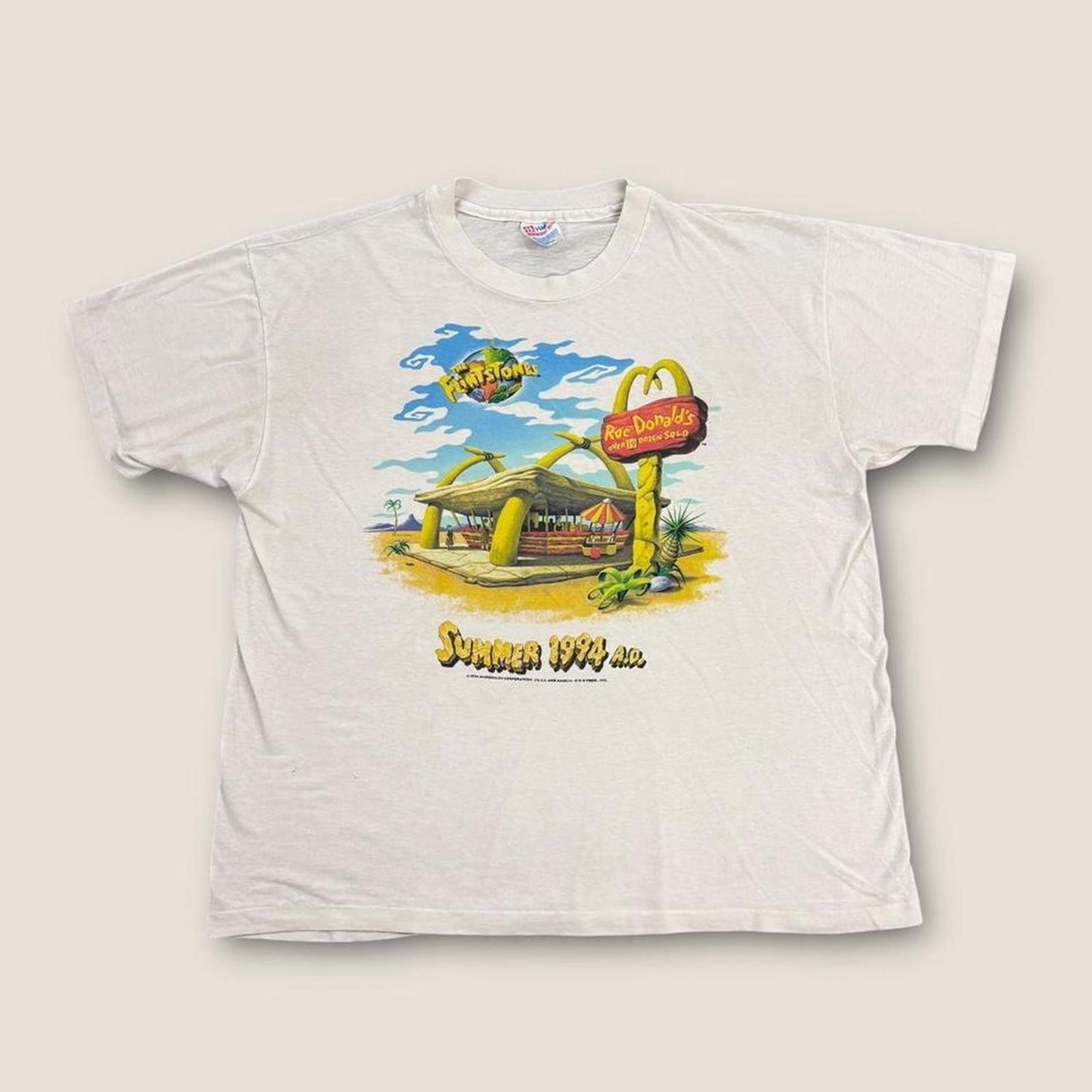 Vintage 90s USA The Flintstones movie McDonald’s promotional t-shirt