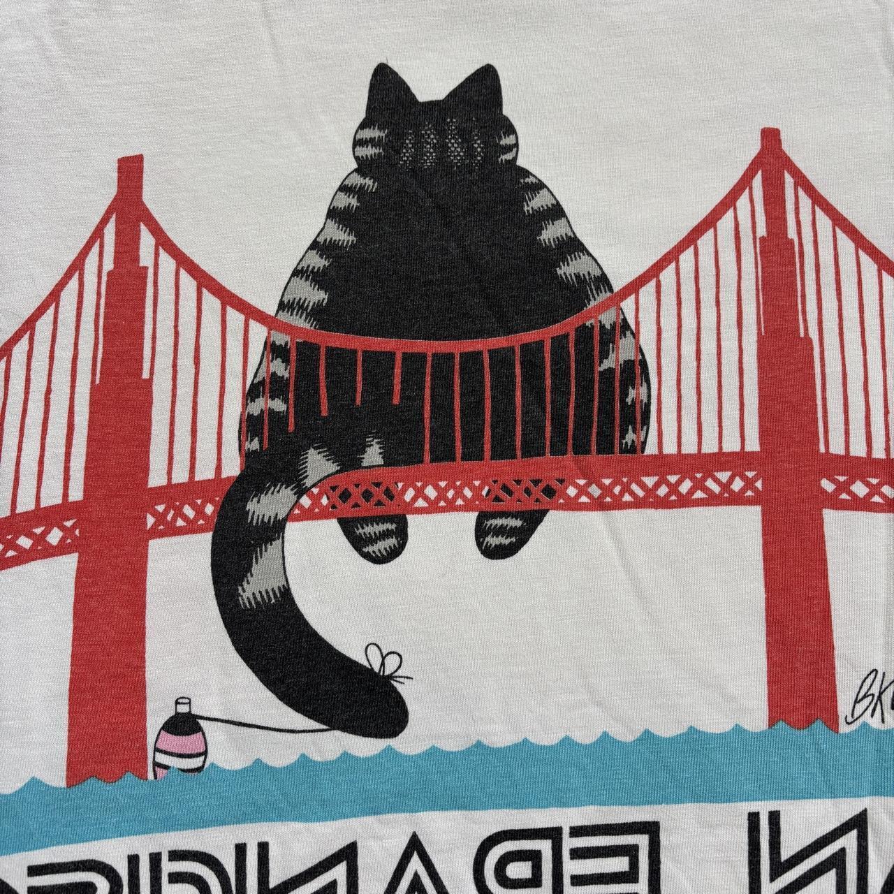 Vintage 90s B Kliban San Francisco Golden Gate Bridge cat crazy shirts t-shirt