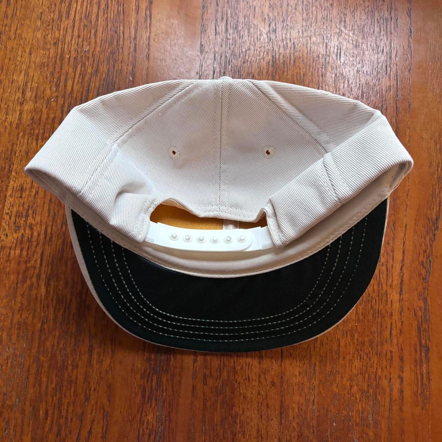 Vintage 90s USA blue stake center digging construction workwear graphic cap