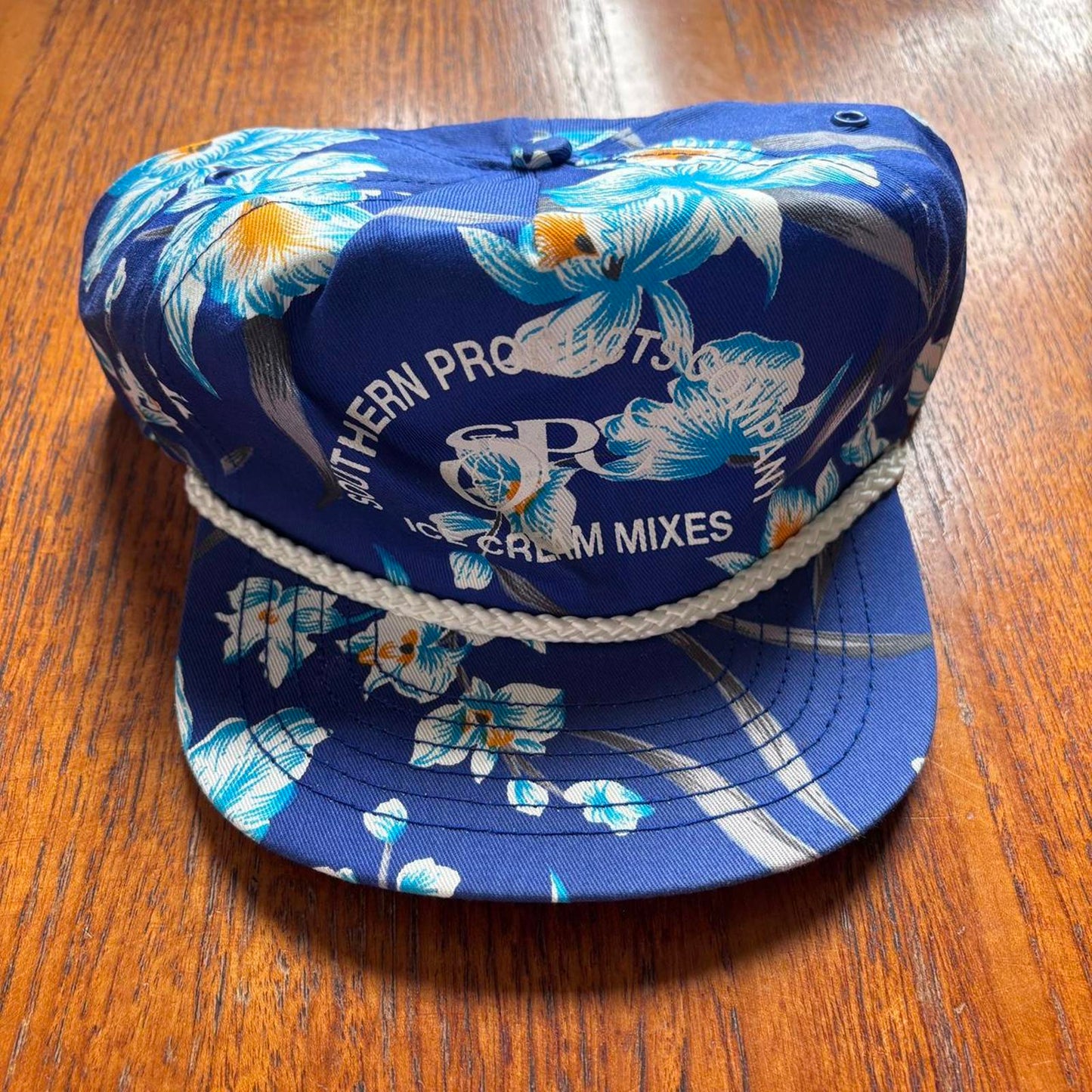 Vintage 90s USA SPC ice cream mixes Hawaiian floral print graphic cap