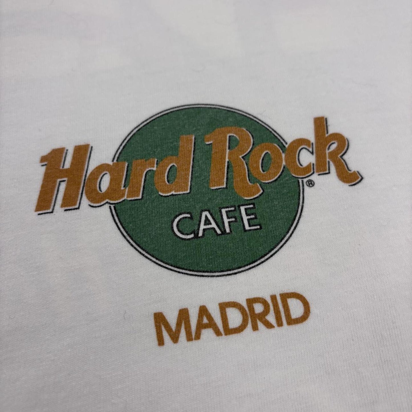 Vintage 90s USA Hard Rock Care Madrid Spain Dali artwork souvenir t-shirt