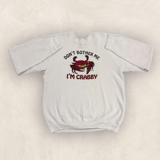Vintage 90s USA crab slogan parody humour graphic sweatshirt
